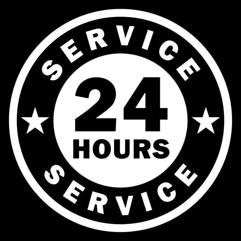 24 hours service 24/7 icon stamp sticker