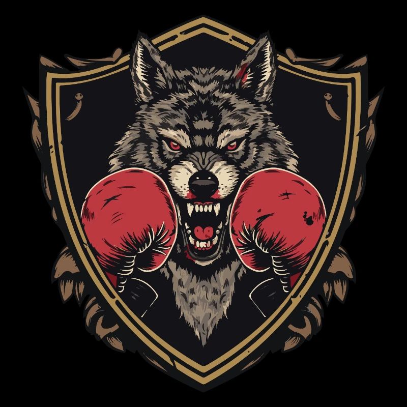Logo du boxer loup MMA