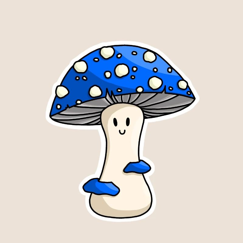 Happy Blue Toadstool