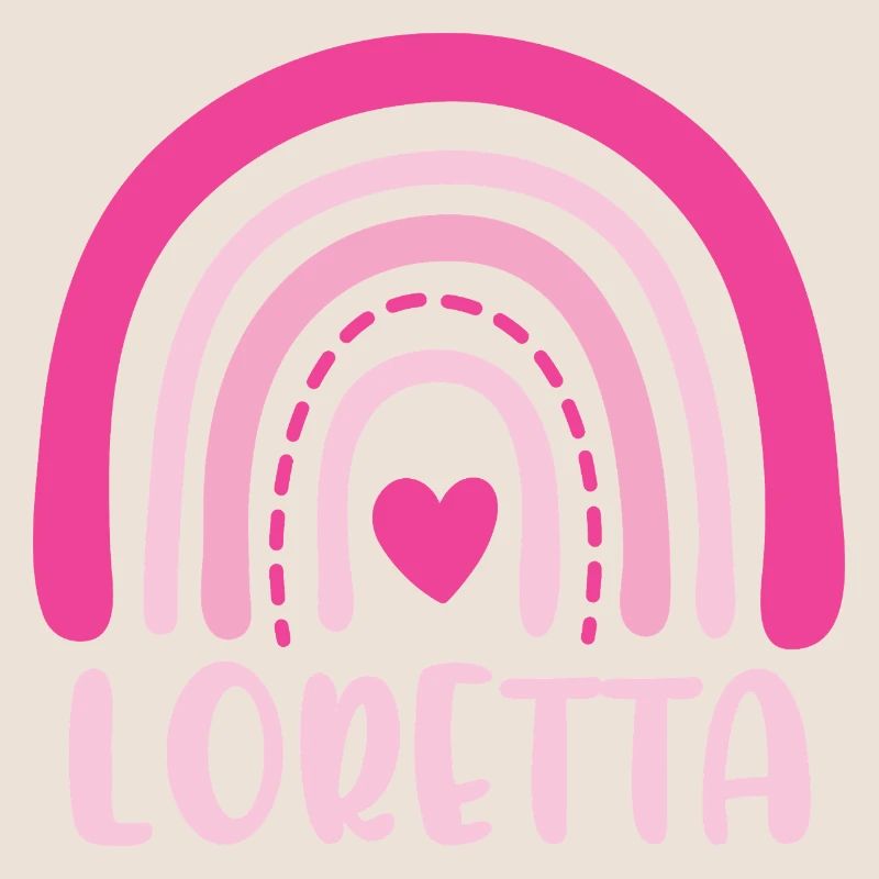 Loretta Pink Boho Regenbogen mit Herz