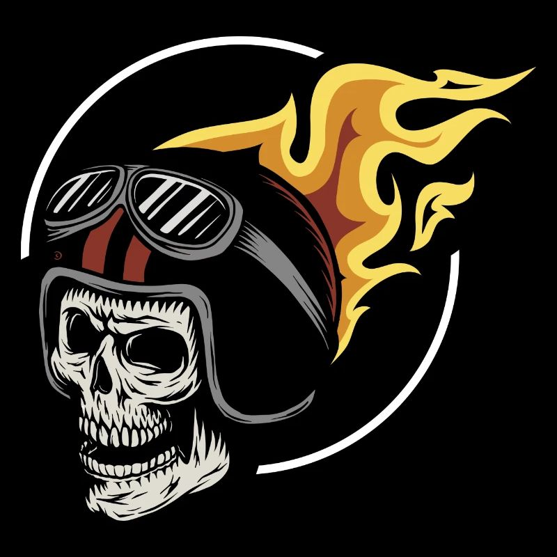 Rocker - Ghost - Fire - Skull - Biker