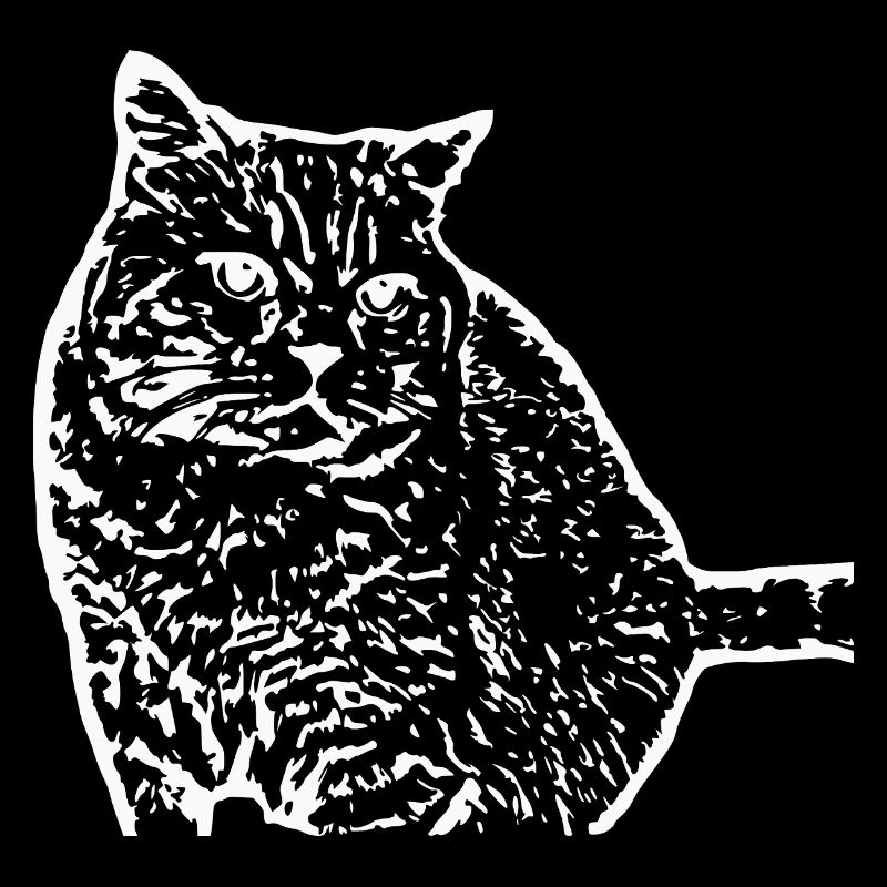 Cat White Silhouette Gift Cat Lover