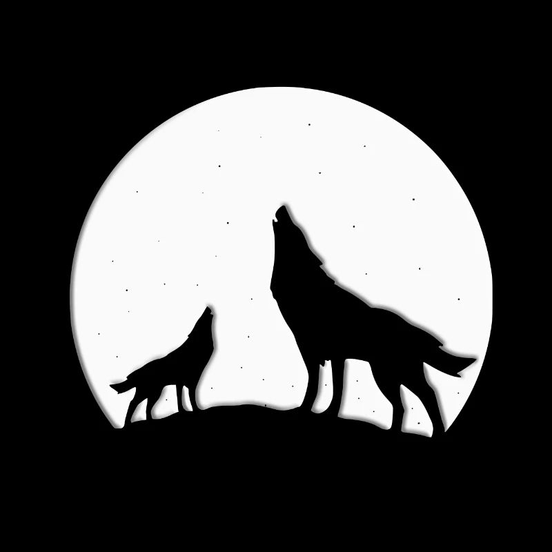 WÖLFE - WOLF - MOND - MONDSCHEIN - TIER - TIERE