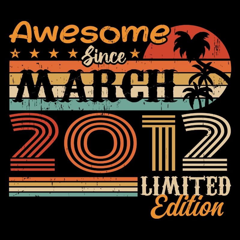 Mars 2012 Vintage 2012 rétro cadeau d’anniversaire