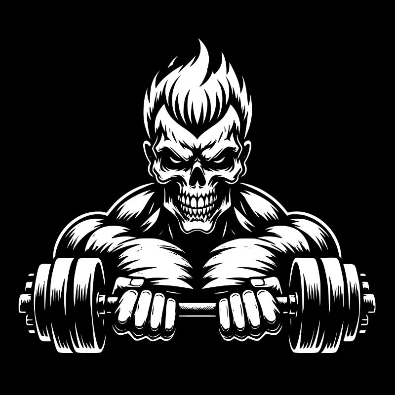 No Limit hartes Workout Skull mit Hantel