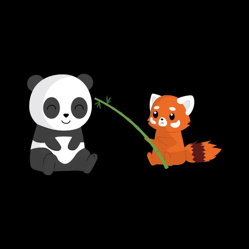 Panda Bear - Red Panda - Bamboo - Gift