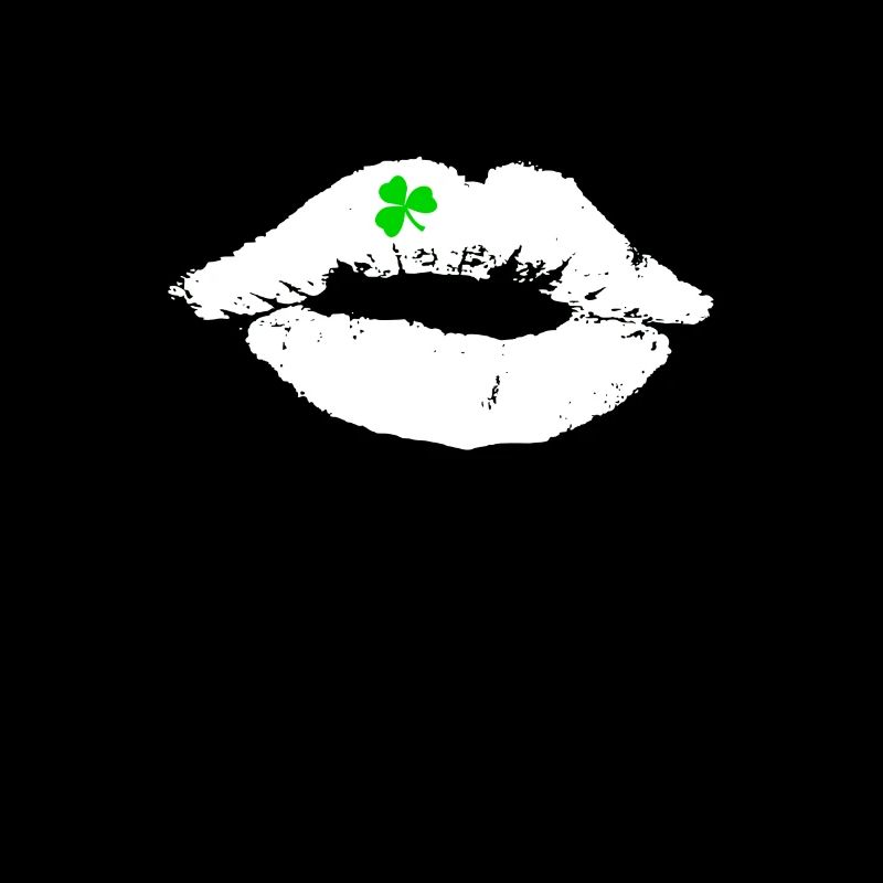 weißer Lippenstift Kuss mit Kleeblatt St. Patricks
