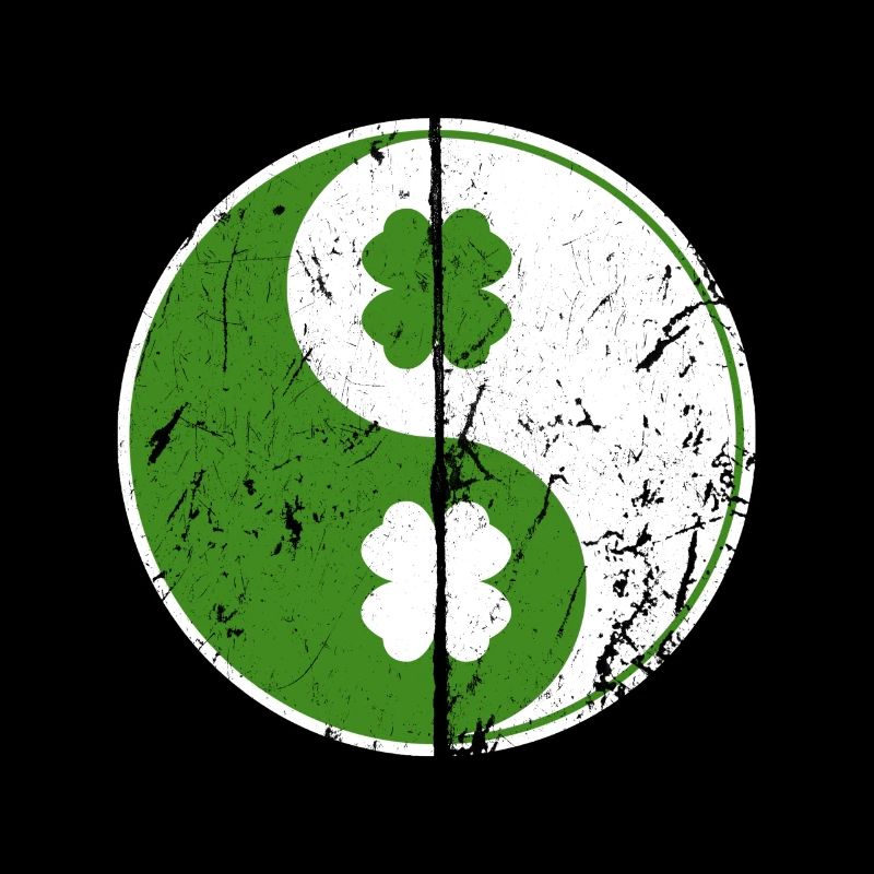 Yin Yang Shamrocks Symbole chinois St. Patrick