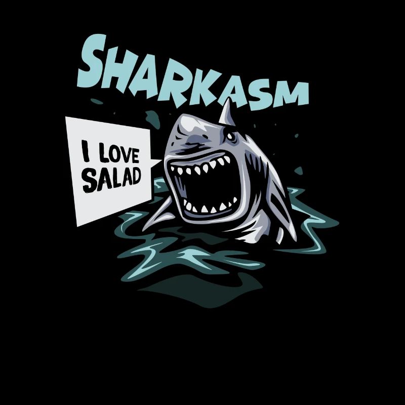 Sharkasm Funny shark gift for vegans
