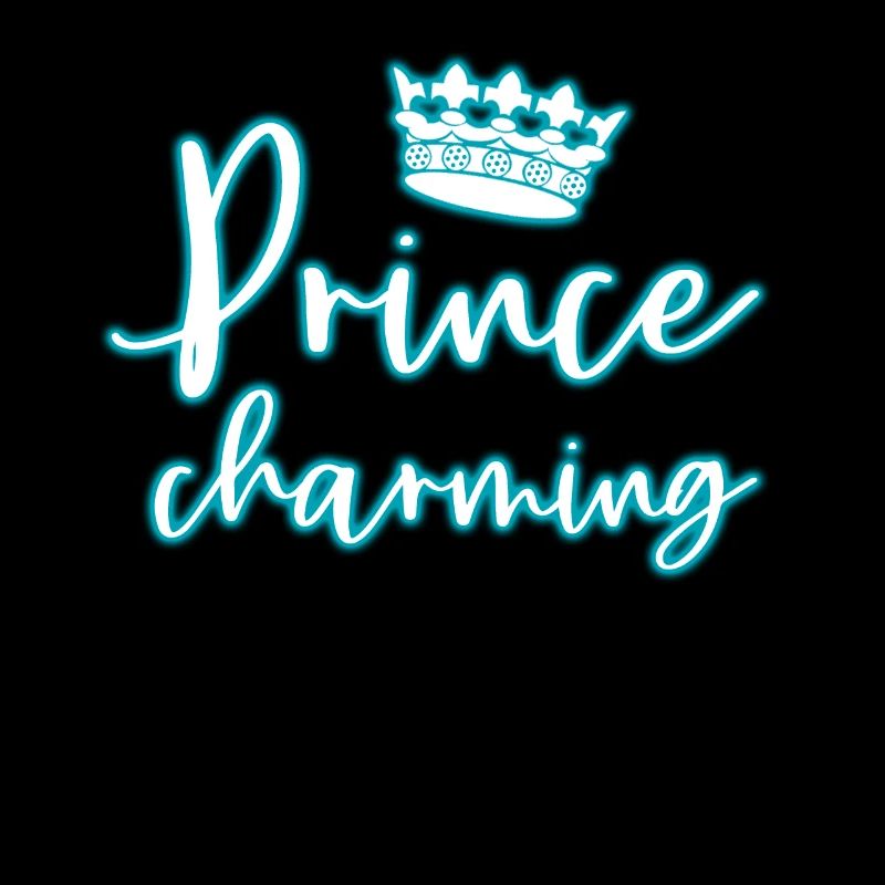 Glow Prince Charming T-Shirt Glowing Crown Neon
