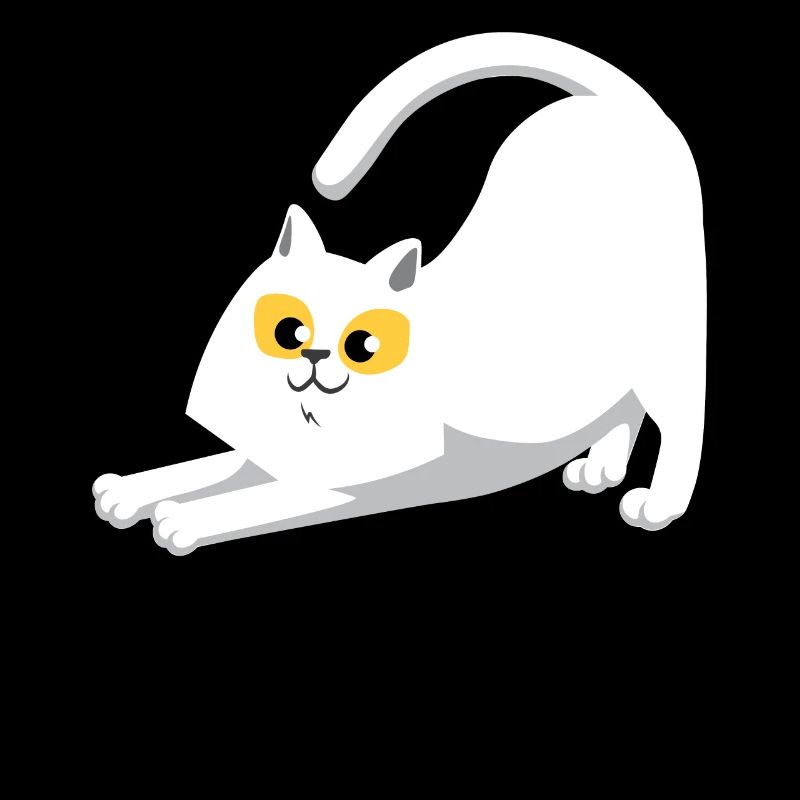 Chat blanc qui s'étend