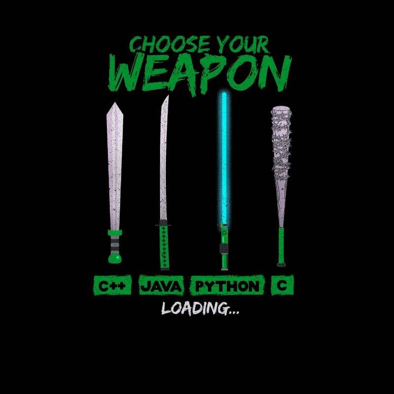 Cool Programmer Shirt Choose Your Weapon C++ Java
