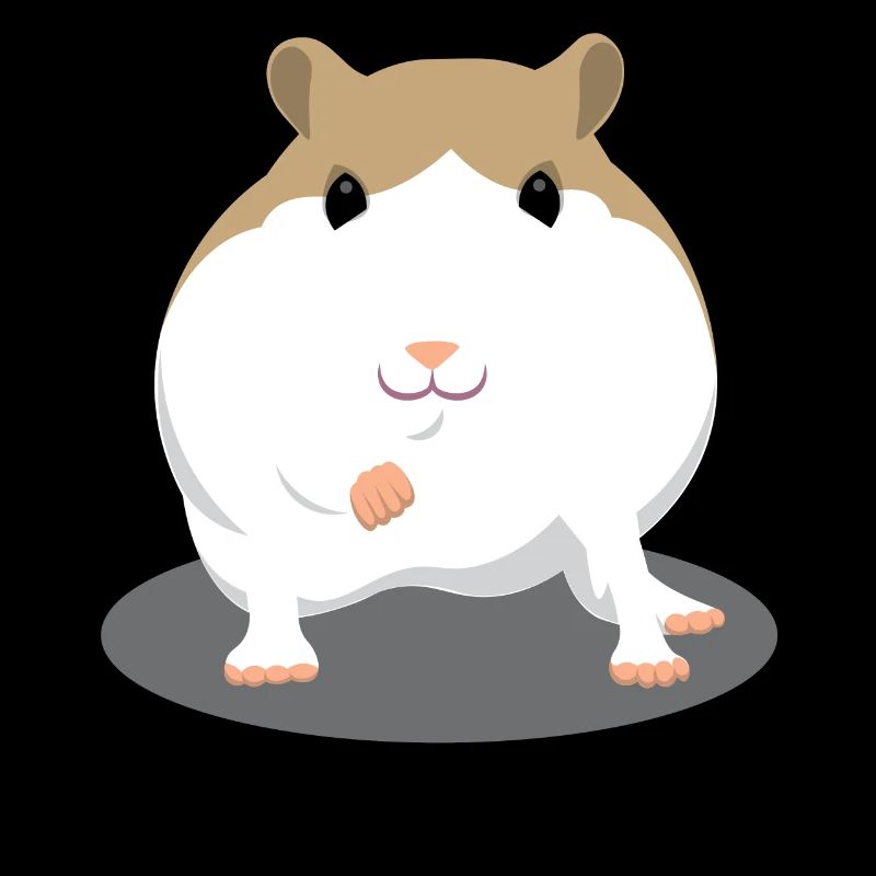 Dessin animé mignon hamster marron et blanc