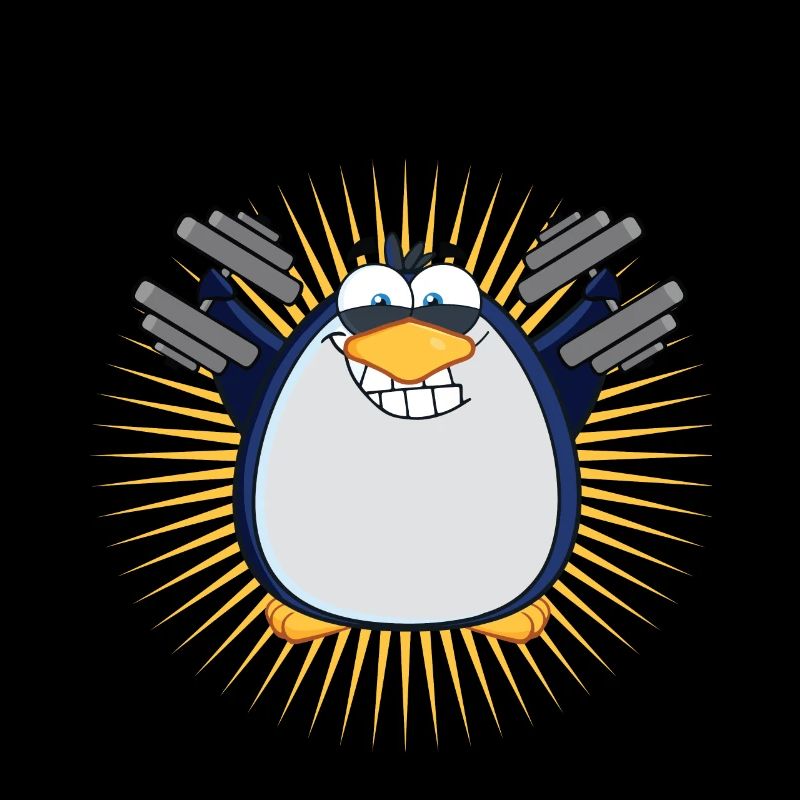 cool pingouin de gym drôle