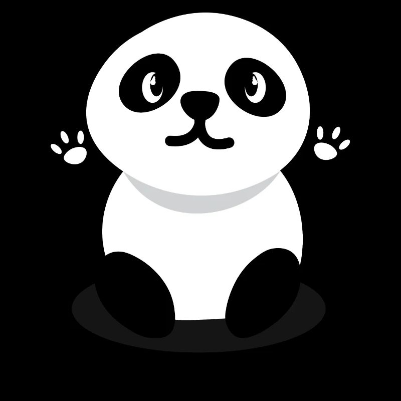 Dessin animé panda heureux