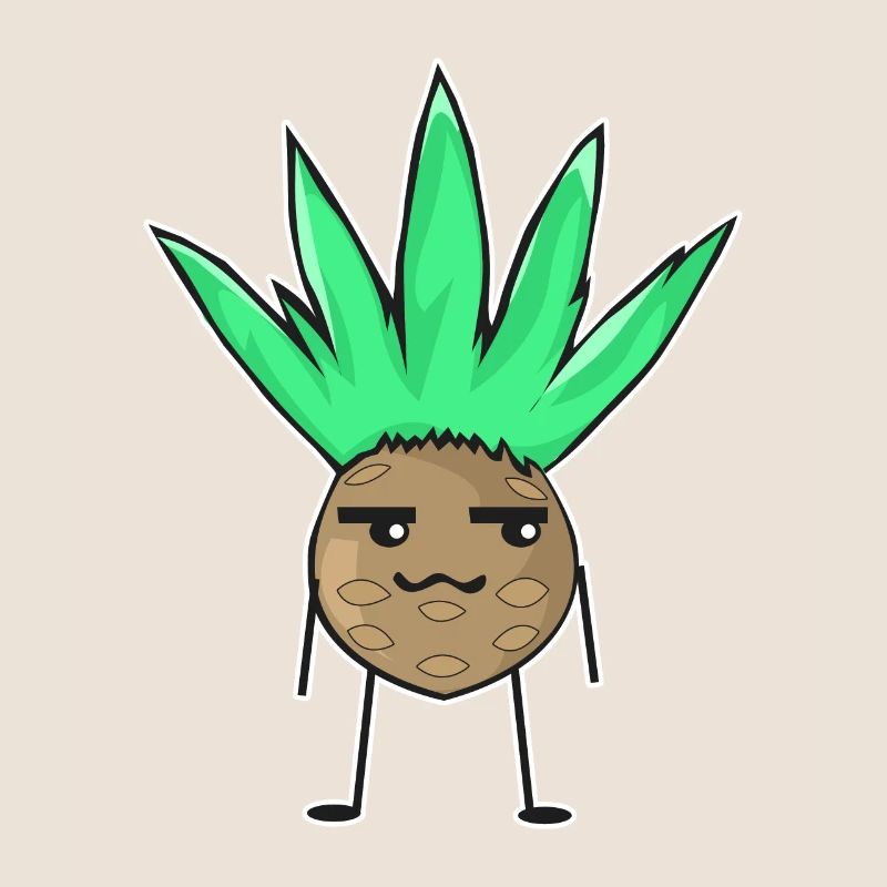 Cadeau végétalien de plante d'agave comique de Chibi