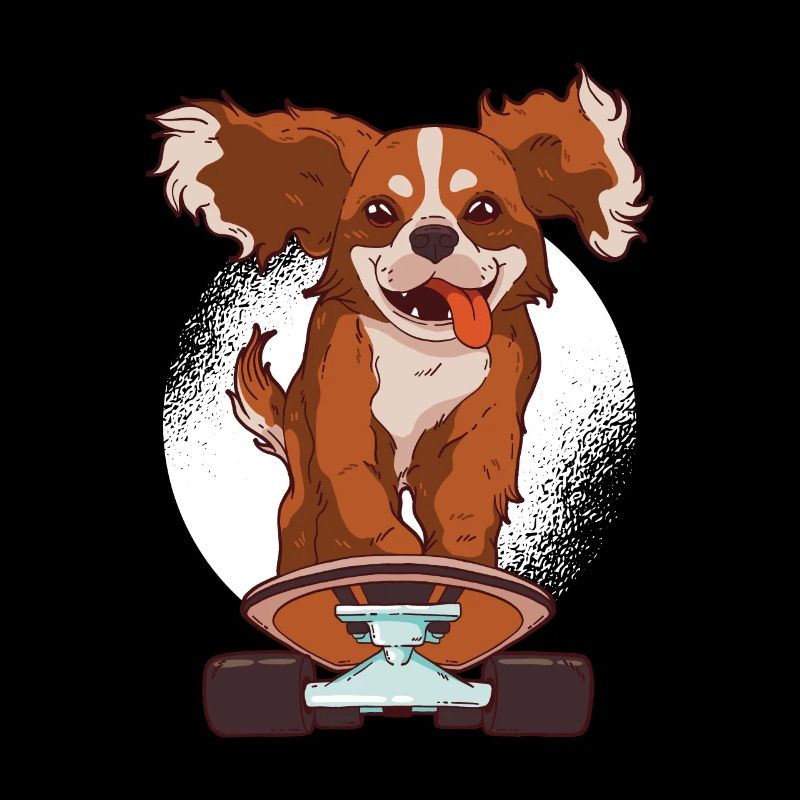 Patineur chien cavalier