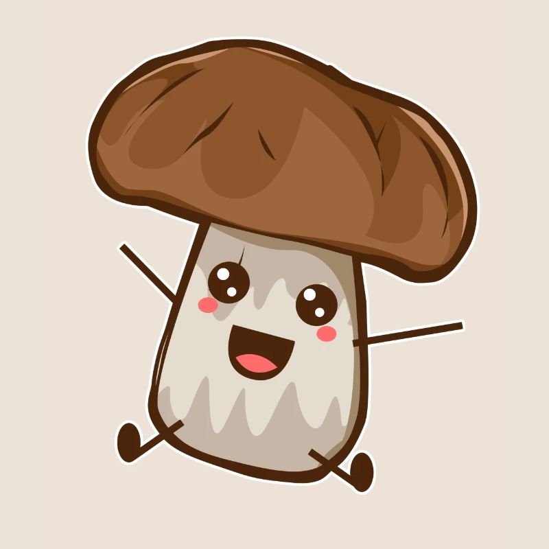 Mushroom Cartoon Comic Chibi Drawing Anime Gift