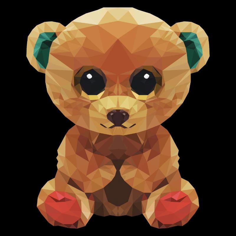 Grand ours en peluche avec des yeux géants conception polygone