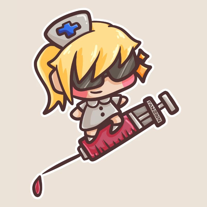 Krankenschwester Arzt Spritze Blut Comic Geschenk