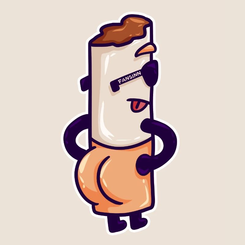 Zigarette Rauchen Kippe Feuer Sucht Comic Geschenk