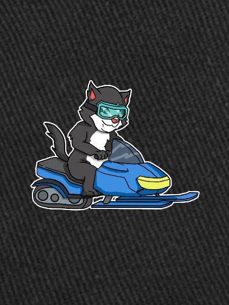 Chat motoneige hiver surf chaton