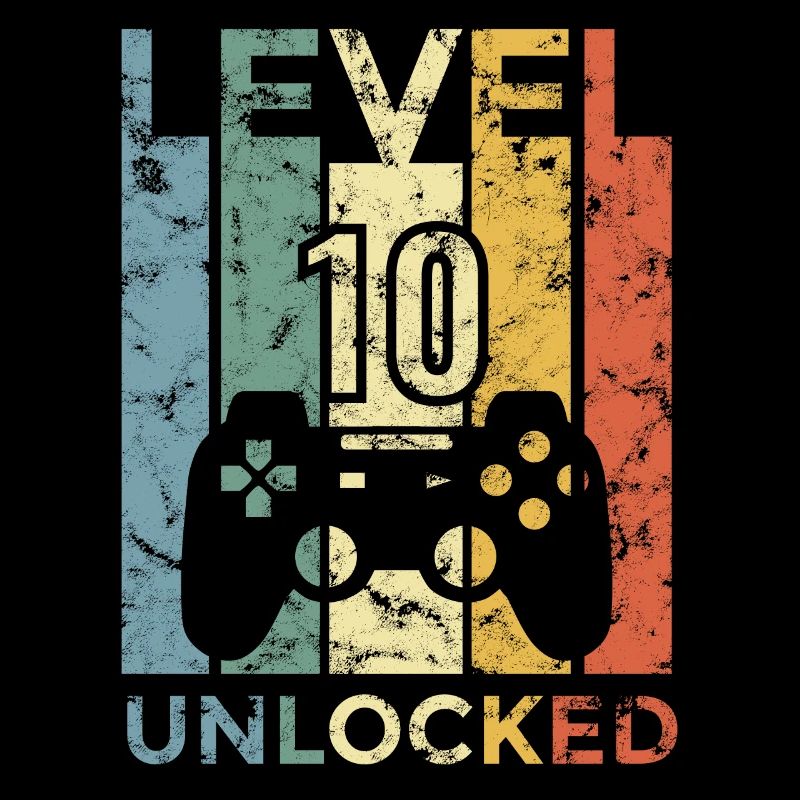 10. Geburtstag Level 10 Freigeschaltet Geschenk