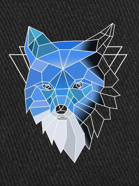 Loup polygone bleu