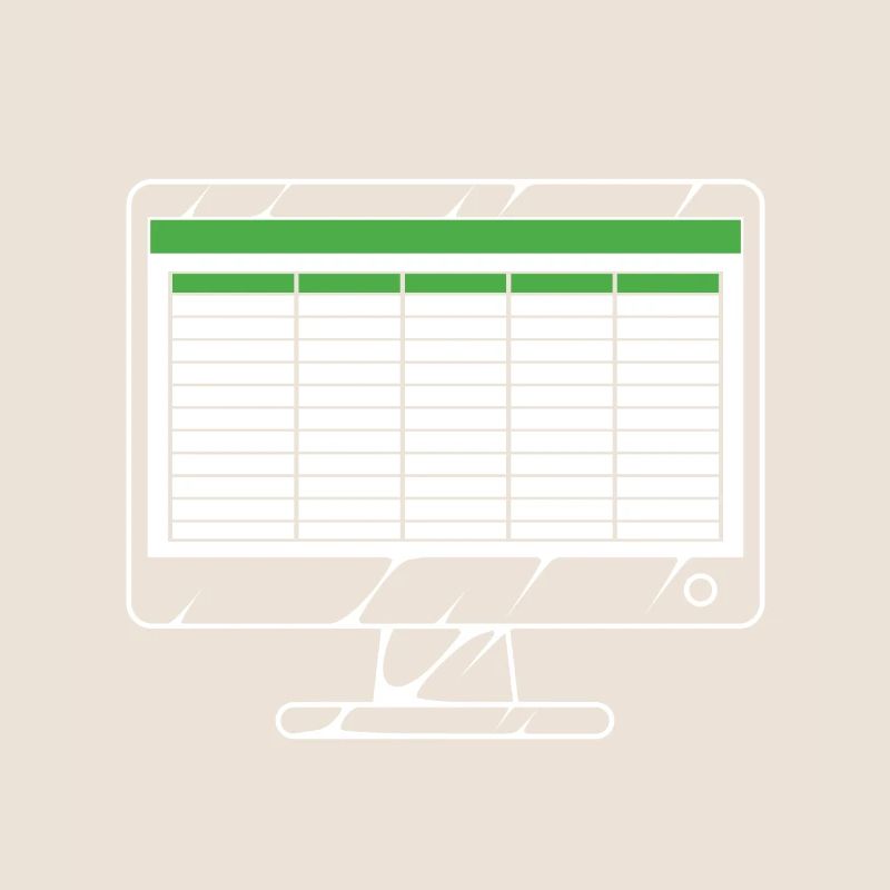 Computer mit Tabellenkalkulation