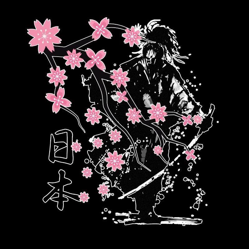 samouraï guerrier sakura fleur style