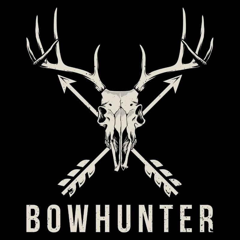 Bowhunter Deer Skull cadeau de chasse à l'arc minimaliste