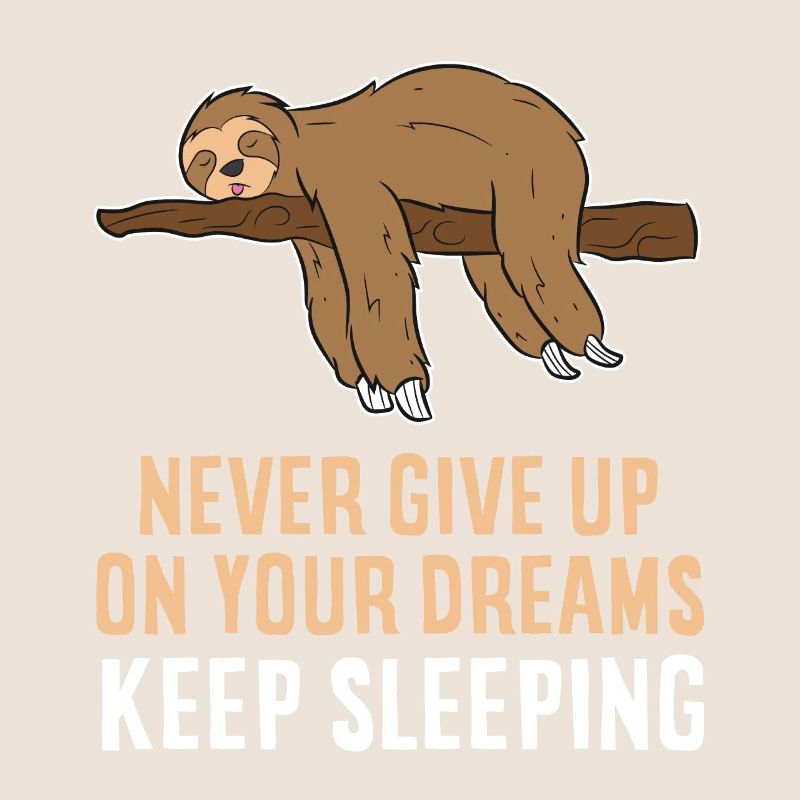 Never Give Up Your Dreams Keep Sleeping Sloth