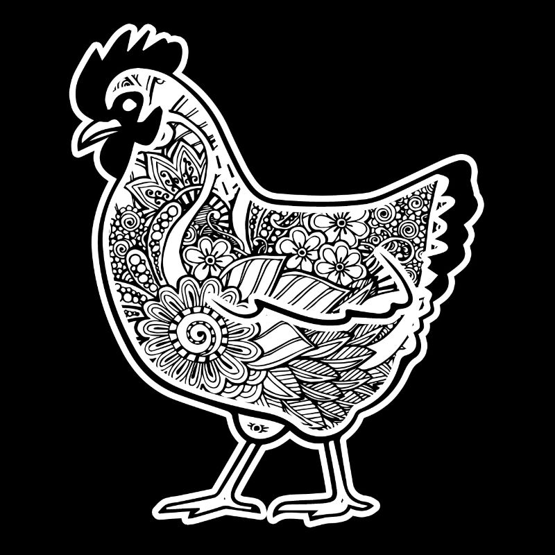 Huhn Huhn Blumenmuster