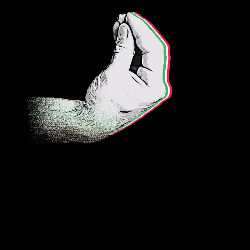 Drapeau italien avec capisci de geste de la main typique?