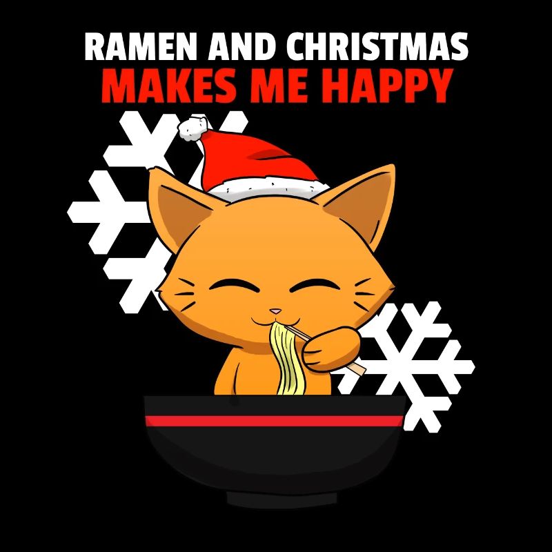 Anime chat ramen noël chat chaton noël