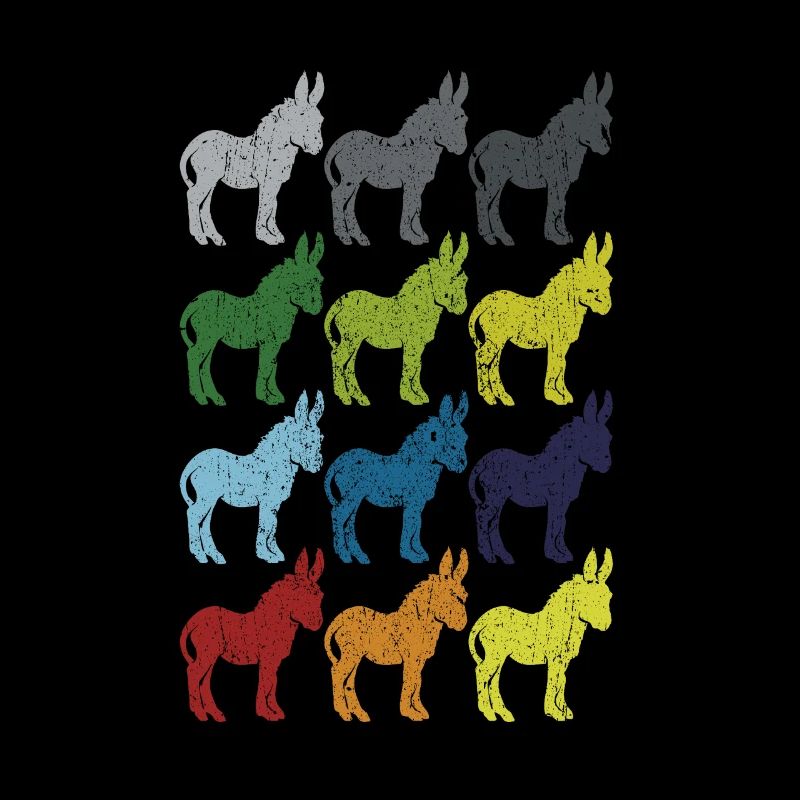 Neon Pop Art Retro Esel Maultier Geschenk