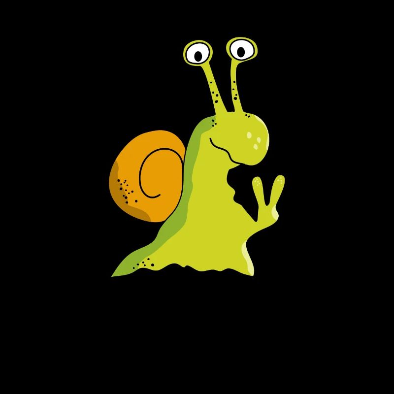 Funny snail with statement: Peace, Peace