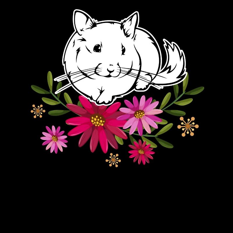 Chinchilla avec des fleurs