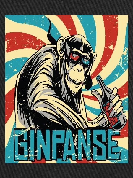 Retro ginpanse monkey
