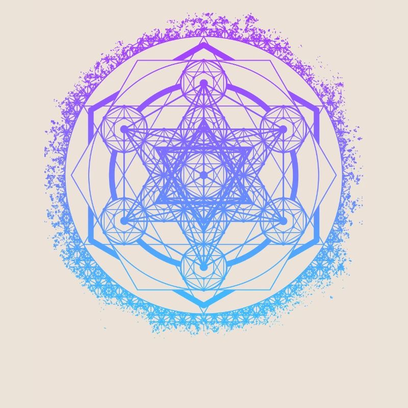 Symbole de géométrie sacrée de gradient de cube de Metatron