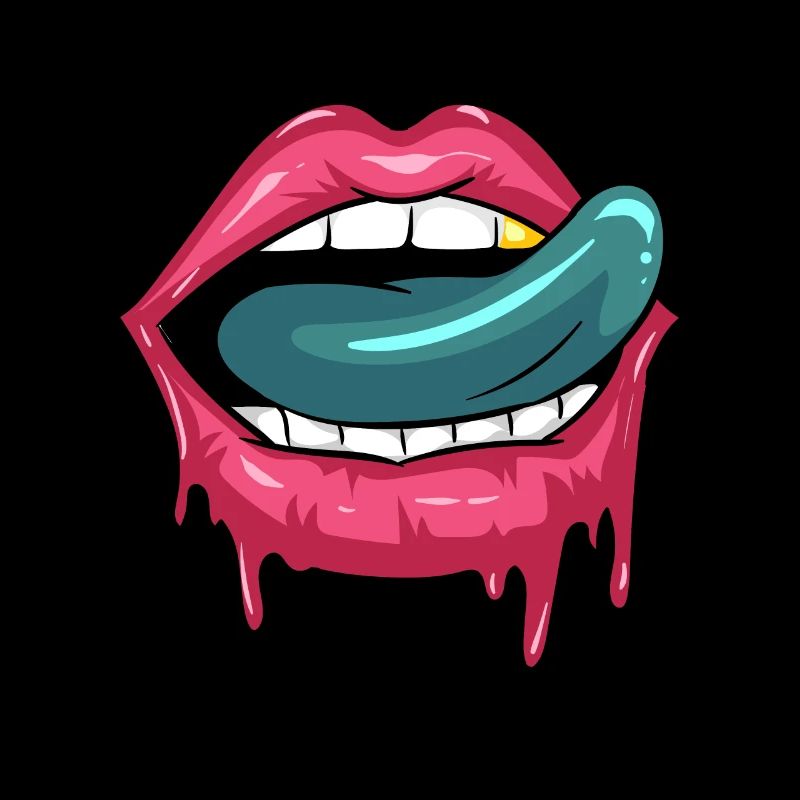 Zombie mort-vivants bouche langue rouge à lèvres conception