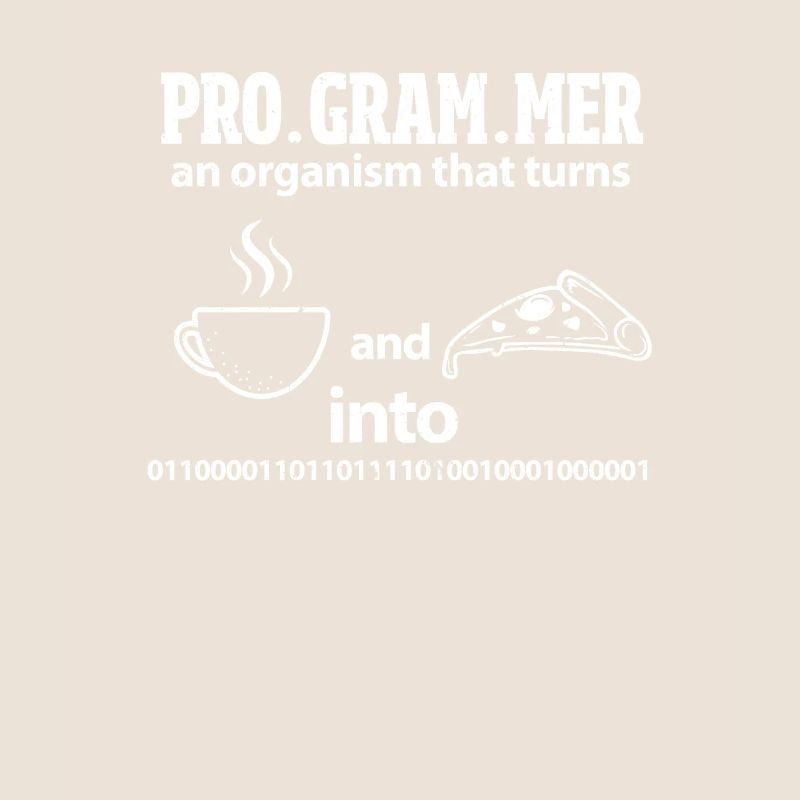 Le programmeur convertit le café et la pizza en code