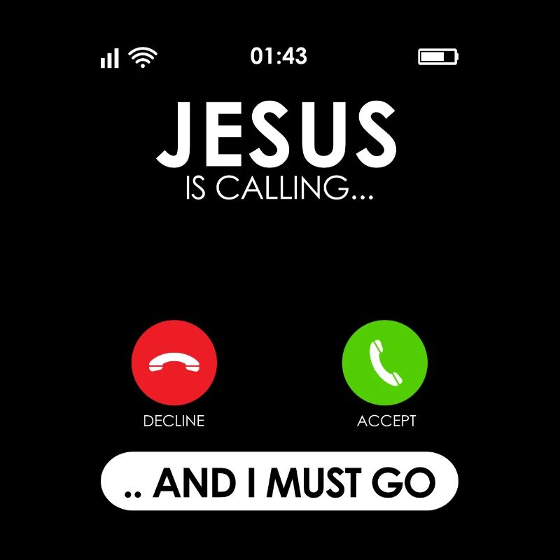 Jésus appelle et je dois aller à l'écran d'appel cellulaire