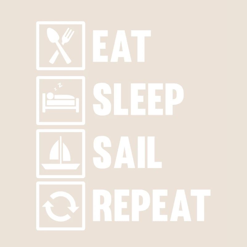Eat Sleep Sail Repeat motif for a sailor