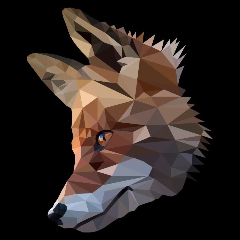 Fox head polygon fox