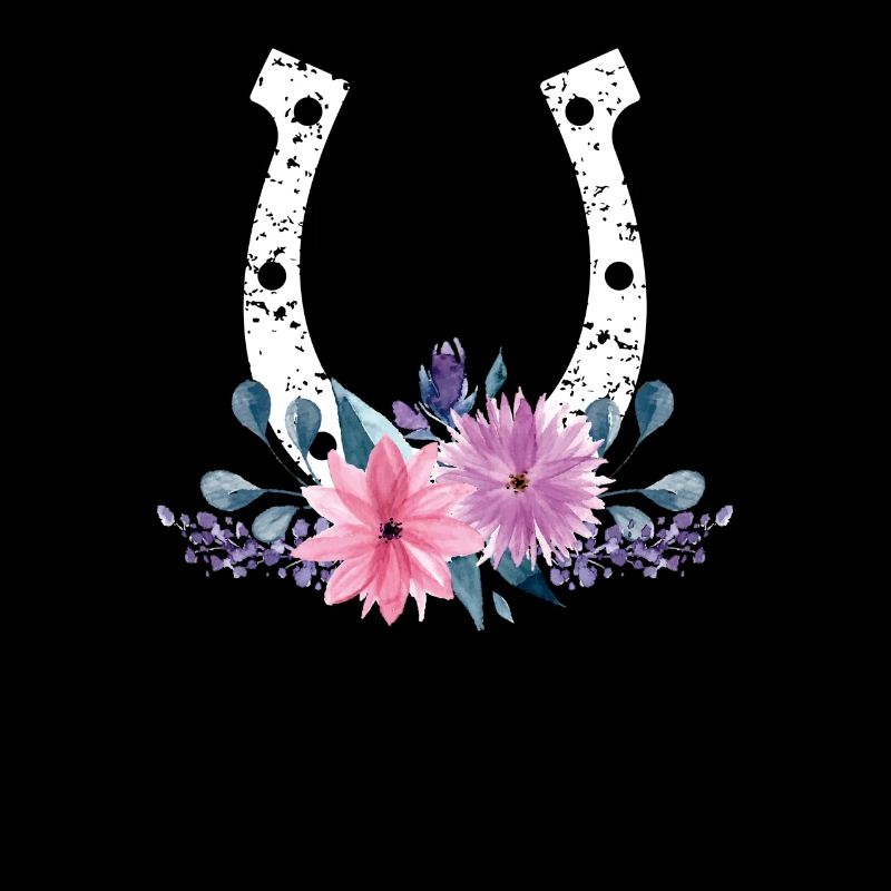 Cheval amant floral cadeau mignon fer à cheval en fleurs