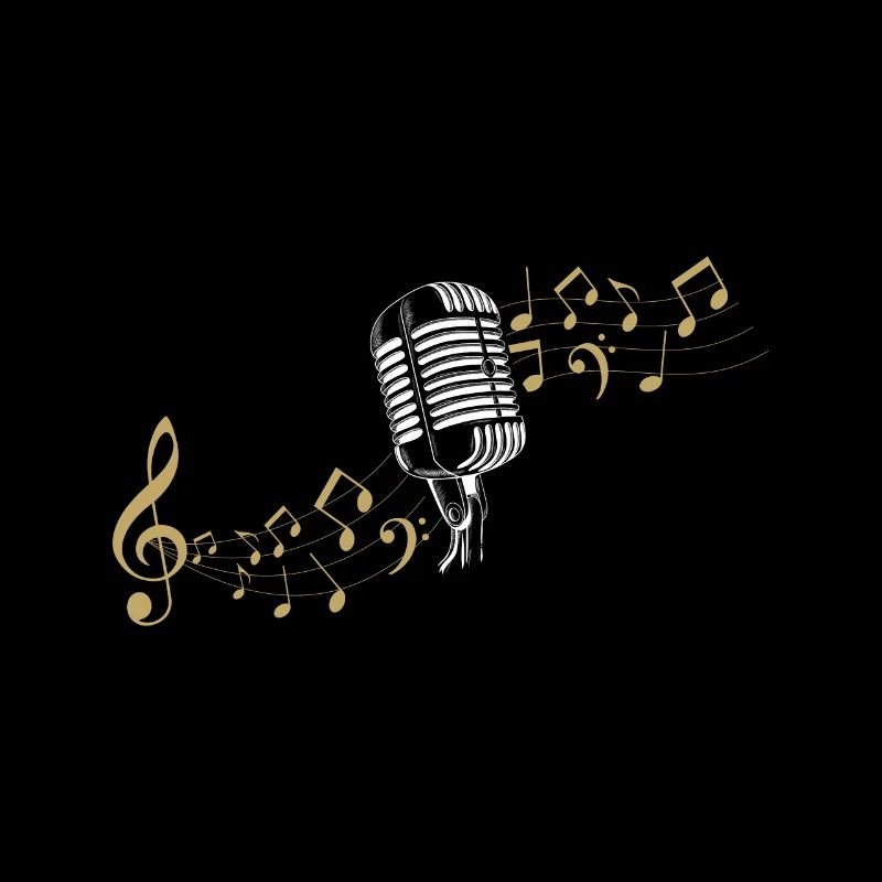Singer microphone music notes singing karaoke