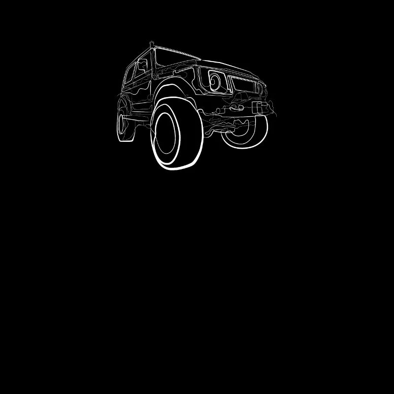 Off-road vehicle - one line drawing