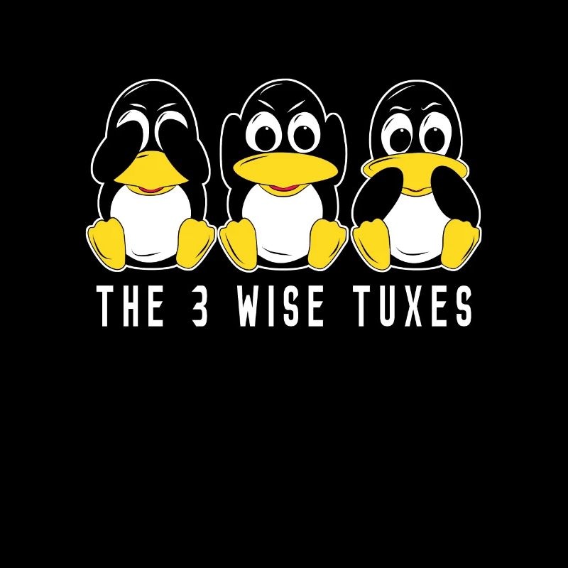 3 Linux penguins hear see speak computer scientists