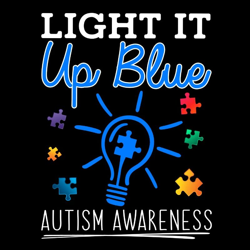 Light It Up Blue Autism Awareness Month T Shirt